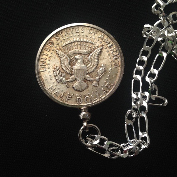 1964 Silver Half Dollar Coin, 18in 925 Chain - Picture 2 of 8